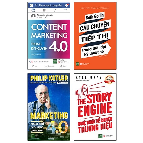 Sách - Combo 4 Cuốn The Story Engine + Marketing 4.0 + Content Marketing 4.0 + Câu chuyện tiếp thị