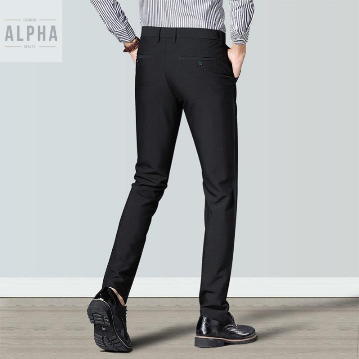 Quần tây nam ống suôn mặc công sở, cao cấp, lịch lãm, ống quần rộng, chất vải co giãn Tuyết Mưa co giãn | BigBuy360 - bigbuy360.vn