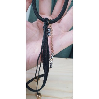Cột tóc phối dây nhung phalê (handmade) thun mềm