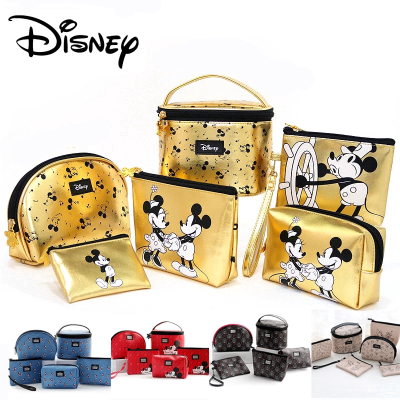 Disney Mickey Mouse Multi-chức năng phụ nữ Túi Wallet Purse thời trang nữ túi xách bán Set mỹ phẩm lưu trữ Disney nóng