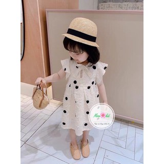 Váy ren lông chấm bi cho bé gái