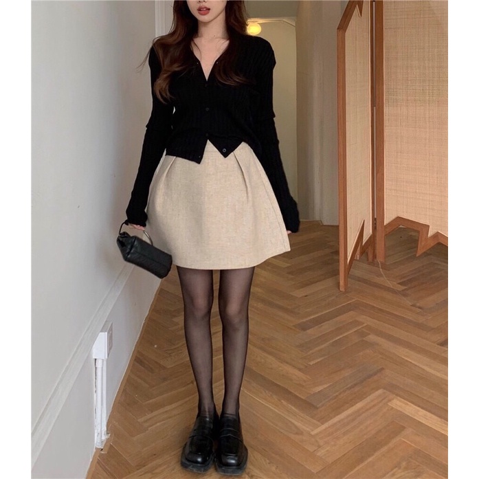 ✨💕Set áo croptop ray dài kèm chân váy💕 có lẻ ạ