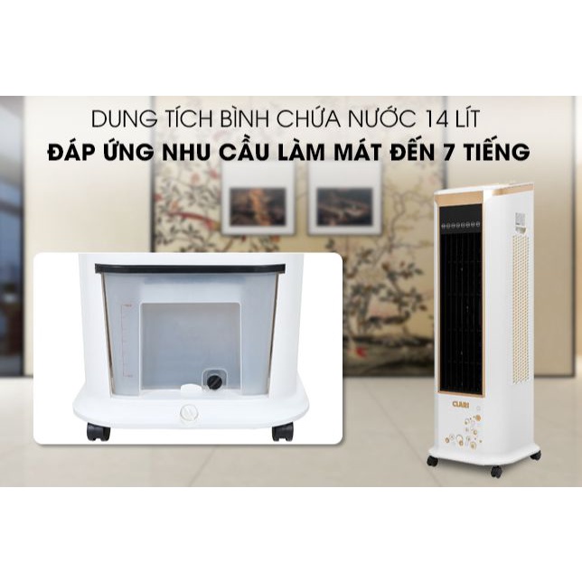Quạt điều hòa hơi nước làm mát Clari FL-926-2 Công suất 200W, Bình nước 14 lít, Bảo hành 12 tháng