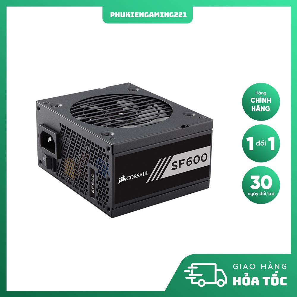 Nguồn Máy Tính - PSU  Corsair SF600 600W Gold 80 Plus Gold/Platinum SFX Factor  Full Modul  - Hàng Chính Hãng