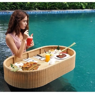 Khay nổi bể bơi hình oval