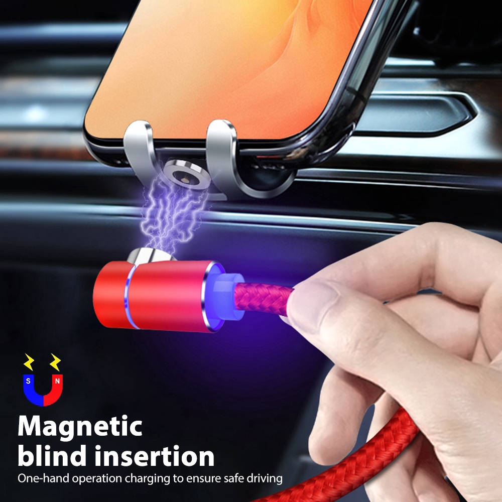 Dây cáp sạc dây bên cotton có đầu sạc micro USB hình chữ L từ tính 2M