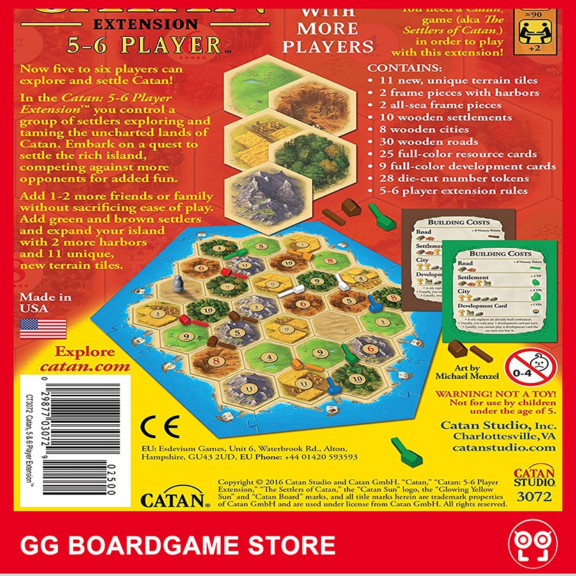 Catan mở rộng 5-6 người chơi phiên bản tiếng Anh