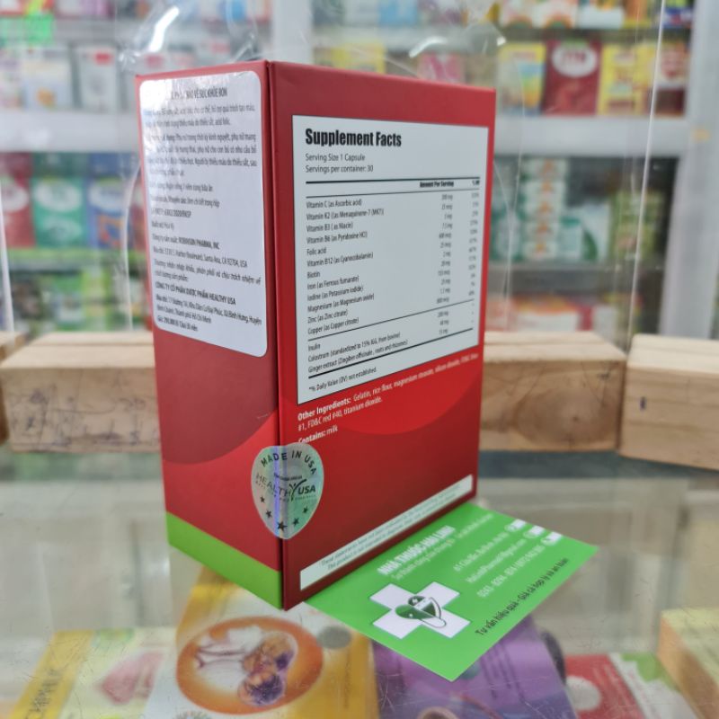Viên uống Bổ sung sắt và Acid Folic Health Usa ⚡ Nhập khẩu Mỹ ⚡ Hộp 30 viên Cho phụ nữ mang thai, người thiếu sắt