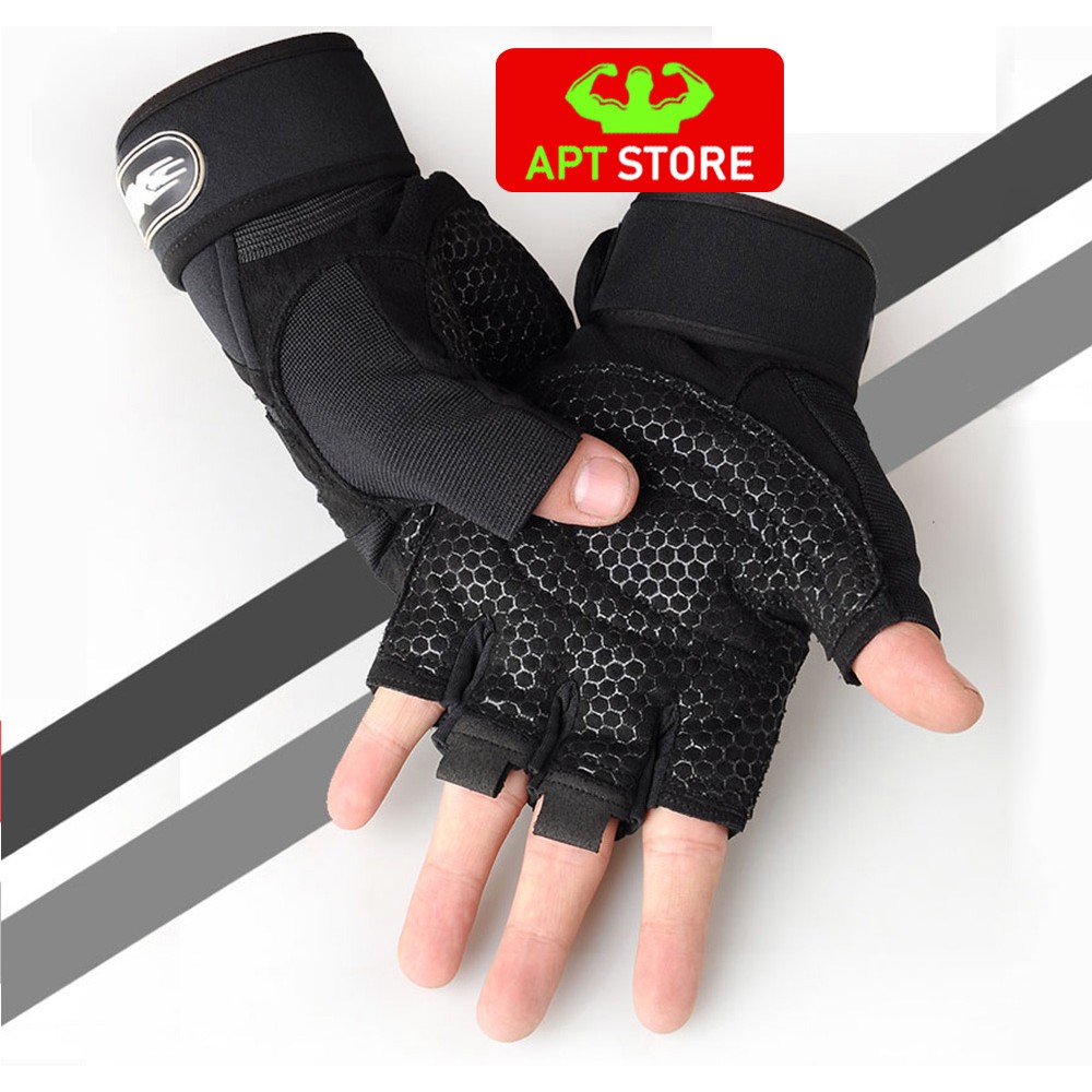 GĂNG TAY TẬP GYM có quấn cổ tay ⚡FREE SHIP⚡ Găng Tay thể thao XXX