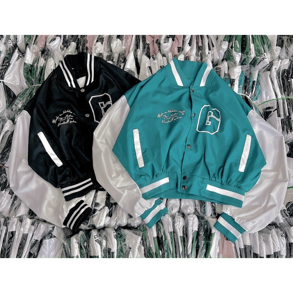 Áo Khoác Bomber Nữ Form Lửng Phối Màu In Chữ G Cực Xinh Mẫu Mới Cực HOT  - ĐĂNG QUANG CLOTHER