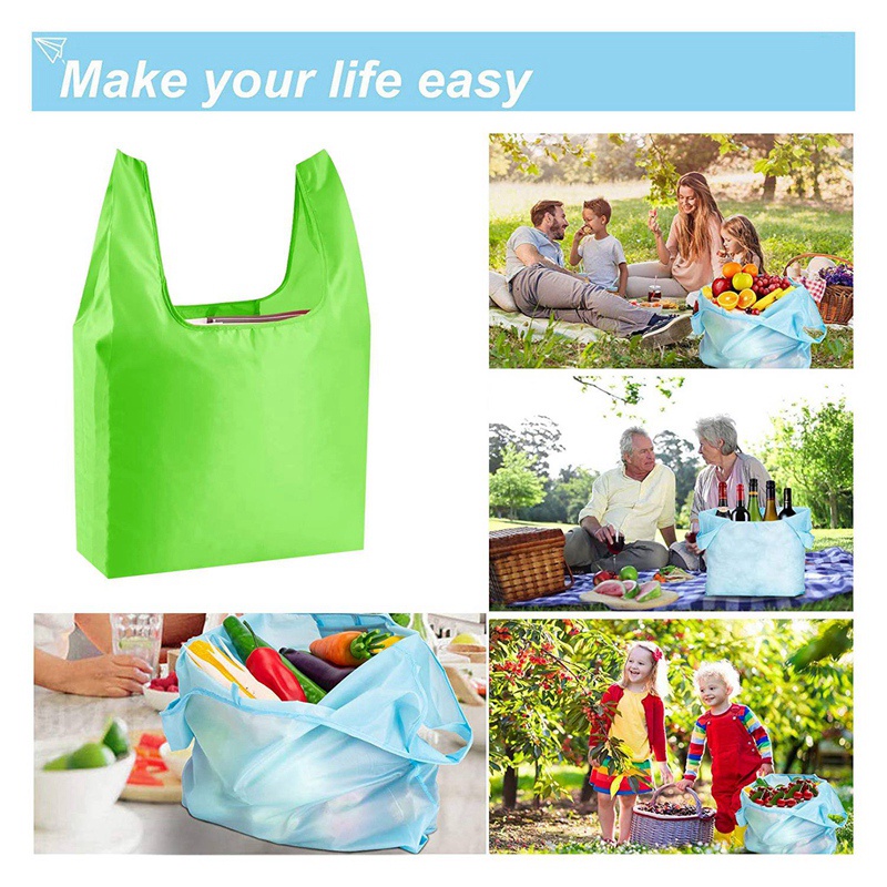 Set 6 Túi Mua Sắm Siêu Nhẹ Có Thể Tái Sử Dụng Tiện Lợi