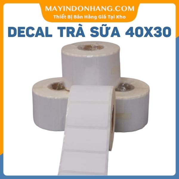 Tem dán ly trà sữa - Decal mã vạch khổ 40x30
