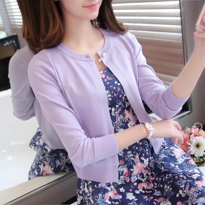 Áo khoác cardigan dệt kim tay dài nhiều màu sắc tùy chọn thời trang dành cho nữ