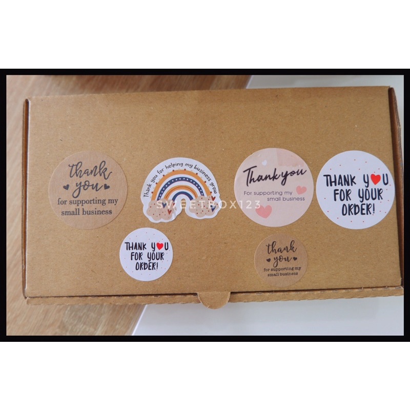 Nhãn Dán Cuộn Sticker 500 Tem Thank You - Nhãn Dán Cám Ơn Khách Hàng Kraft Và Các Mẫu Màu Sắc Dễ Thương