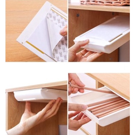 Hộp đựng đồ đa năng dạng ngăn kéo dán dưới bàn tiện dụng