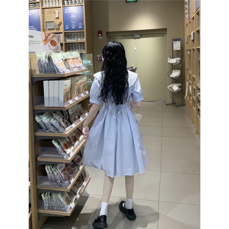 Đầm Midi Dáng Chữ A Cổ Búp Bê Phong Cách Phương Tây Ngọt Ngào Cho Nữ Sinh