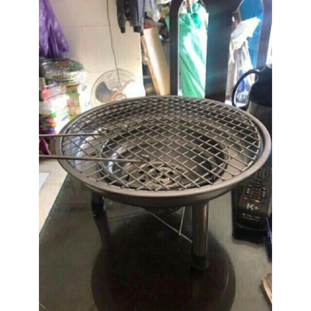Bếp nướng than hoa tròn Inox tặng kèm 1vỉ nướng