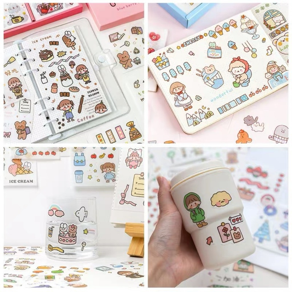 Hộp 1000 sticker siêu dễ thương Bi house