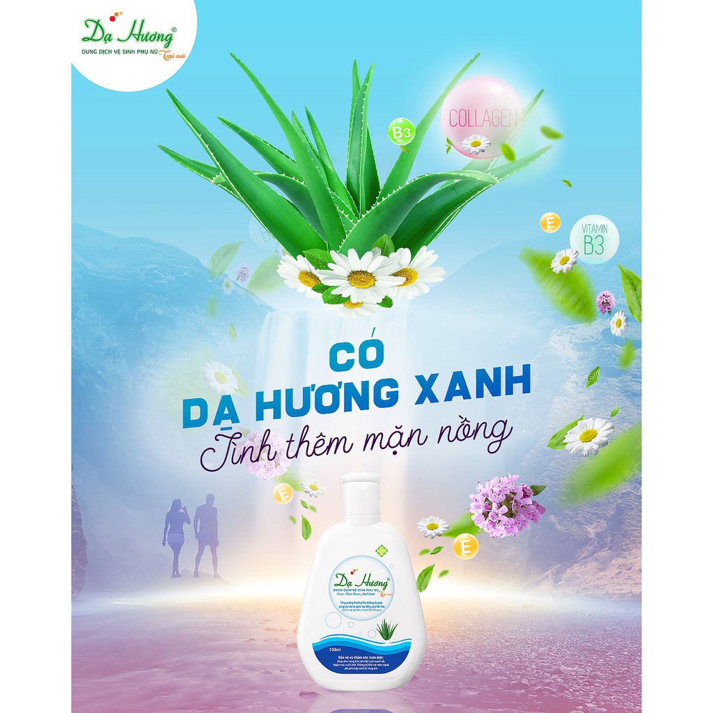 Dung dịch vệ sinh phụ nữ Dạ Hương chai 100ml - thành phần muối - thảo dược - Acid lactic