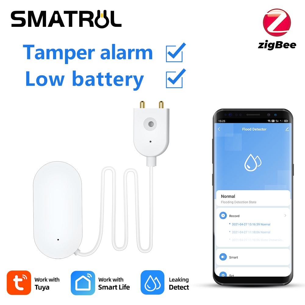 Cảm biến tràn nước Tuya Zigbee - Kết hợp van điện thông minh - Trời mưa - Ngữ Cảnh