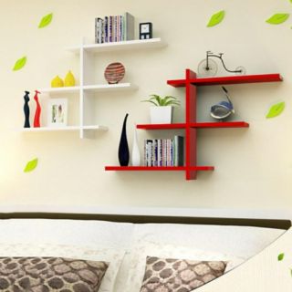 RẺ VÔ ĐỊCH Bộ 2 kệ trang trí treo tường cao cấp chữ Z như hình (CHỌN MÀU) gỗ lỗi xanh chống ẩm cao cấp