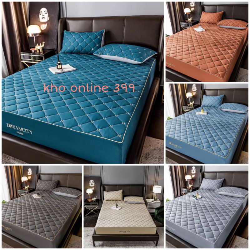 [RẺ VÔ ĐỊCH] ga chun trần dream city nhập khẩu 1m6, 1m8x2m, chăn ga gối nệm, ga trải giường, vỏ gối