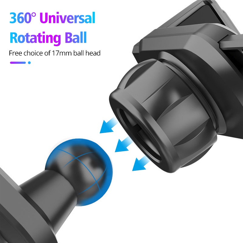 Đế giá đỡ điện thoại HDOORLINK gắn cổng thoát khí xe hơi xoay được 360 độ 17mm tiện lợi