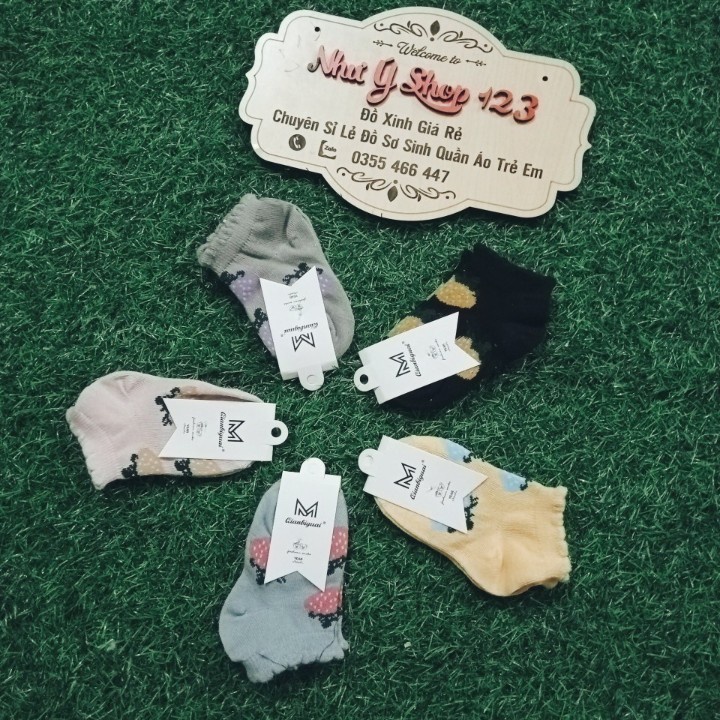 B62 - Tất Quả Dâu Quảng Châu Cổ Thấp Cho Bé Gái (Ản Tự Chụp)