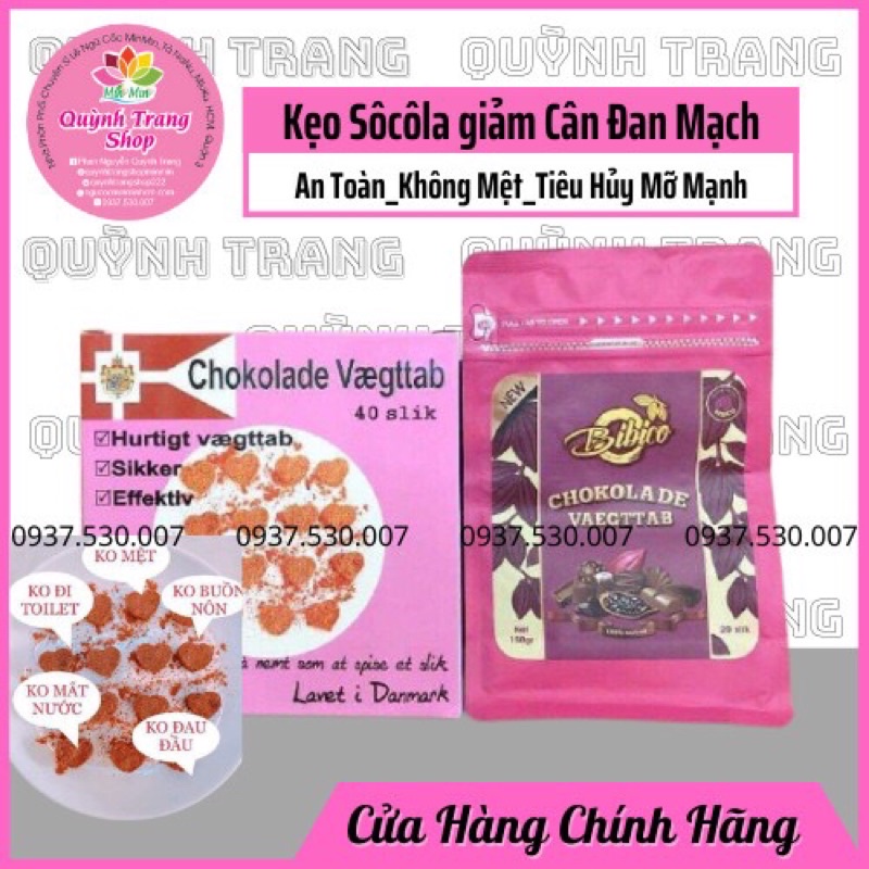 Kẹo Socola Giảm Cân( 7 viên ) Chính Hãng Đan Mạch Chokolade Vaegttab Slimming care