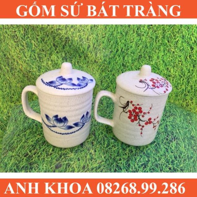 Cốc dáng trụ 450ml Bát Tràng - Gốm sứ Bát Tràng Anh Khoa