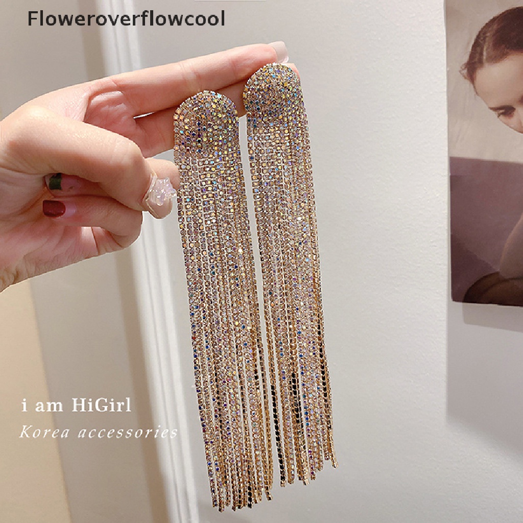 Khuyên Tai Tua Rua Dài Đính Đá Pha Lê Toàn Diện