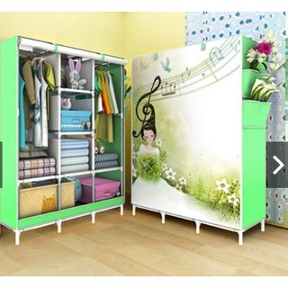 [Shopee giá rẻ] Tủ vải 3 buồng khung thép không gỉ
