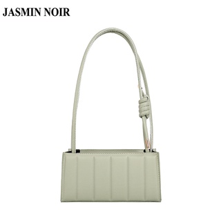 Túi đeo chéo JASMIN NOIR hình vuông họa tiết kẻ sọc phong cách retro đơn giản thời trang cho nữ
