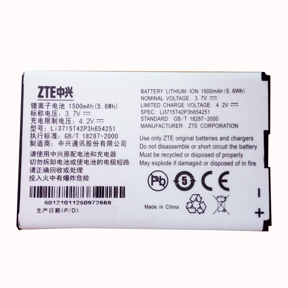 Pin thay thế cho bộ phát wifi zte mf65, mf61, mf62, mf63, mf65 - dung lượng 1500MAH | BigBuy360 - bigbuy360.vn