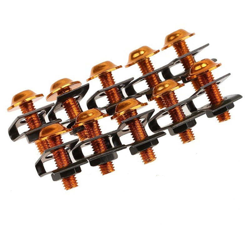 Set 10 Ốc Vít Hợp Kim Nhôm M6 6mm Sửa Chữa Thân Xe Máy Bền Bỉ