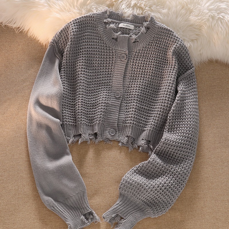 Áo Khoác Cardigan Dệt Kim Dáng Rộng Cổ Chữ V Thời Trang Thu Đông Dành Cho Nữ