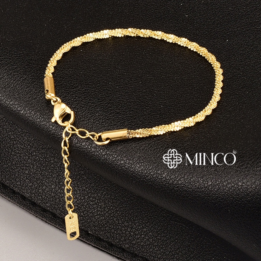 Lắc tay nữ lấp lánh nhỏ xinh Minco Accessories phụ kiện trang sức thời trang đơn giản VT20