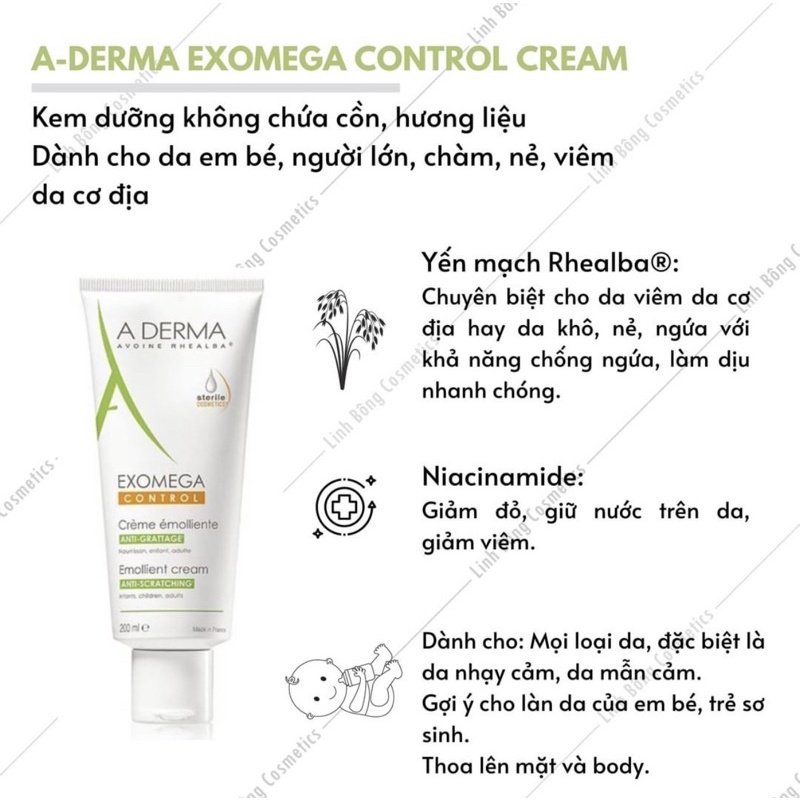 KEM DƯỠNG CHÀM - NẺ SIÊU TỐT ADERMA EXOMEGA CREAM 200ML