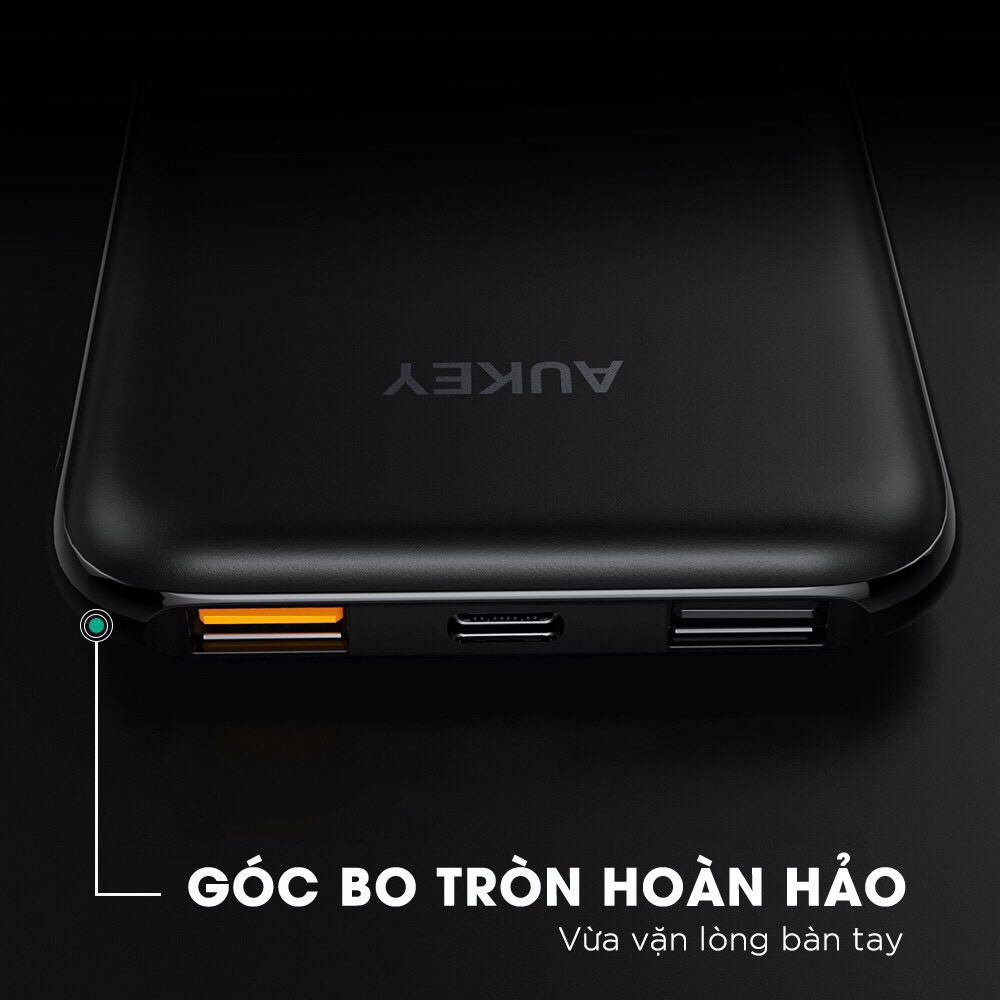 Pin Sạc Dự Phòng 10000mAh Aukey PB-Y13 Sạc nhanh QC 3.0 &amp; Type C 18W - Hàng Chính Hãng