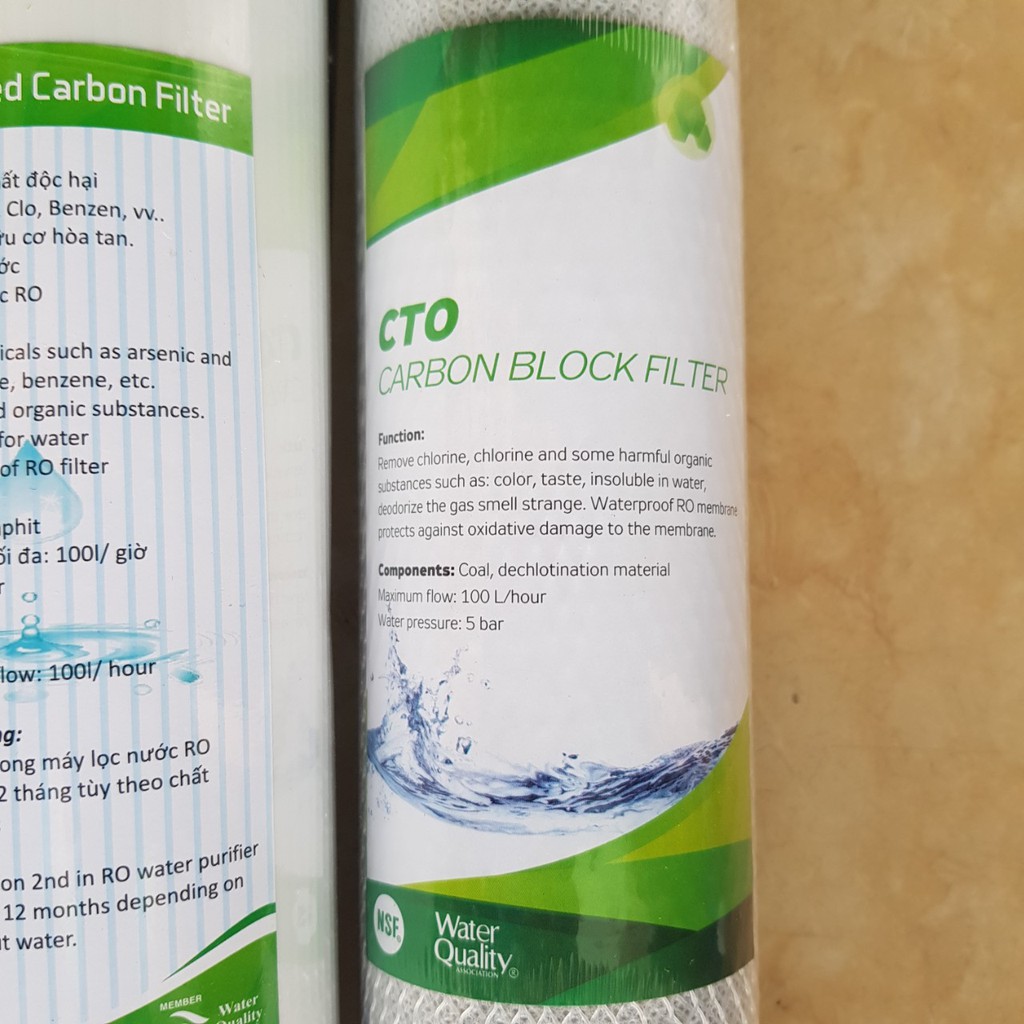 Bộ 3 lõi lọc 1 2 3  20 inch