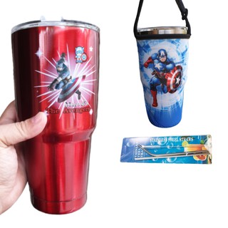 Combo ly giữ nhiệt 900ml captain đỏ