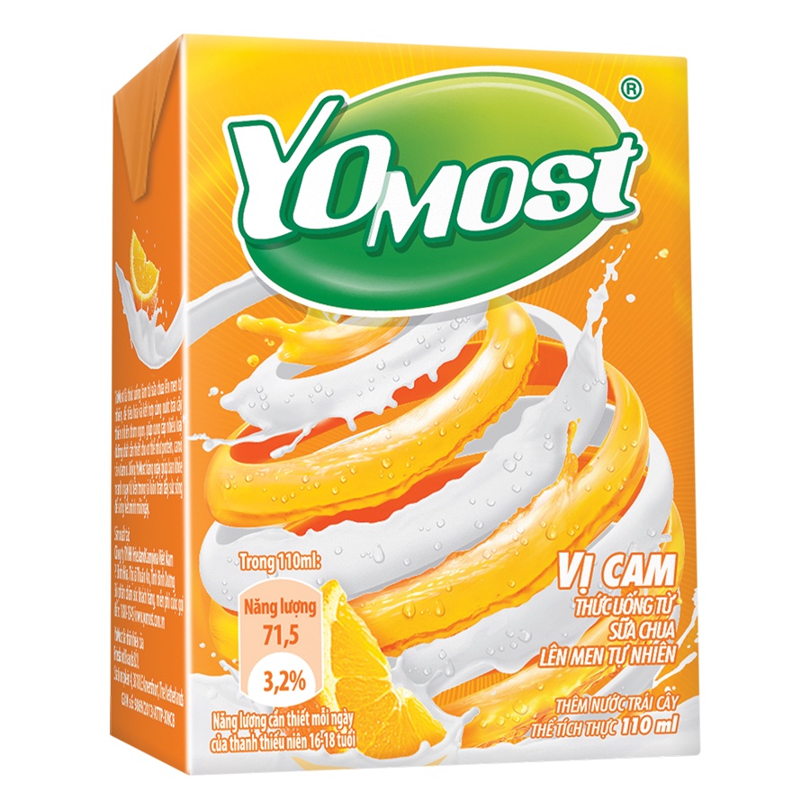 Lốc 4 Hộp Sữa Yomost hương Cam 110ml