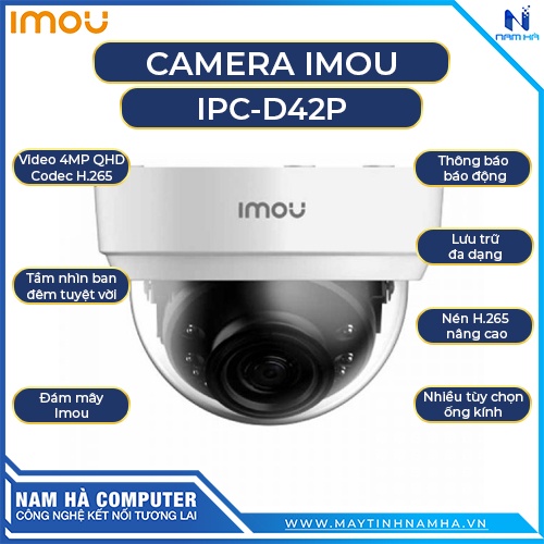 Camera IP Wifi Dome 4.0MP IPC-D42P-IMOU hàng chính hãng