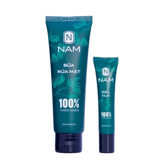 Combo sạch mụn hết thâm nam gồm sữa rửa mặt 120ml và gel mụn 15ml