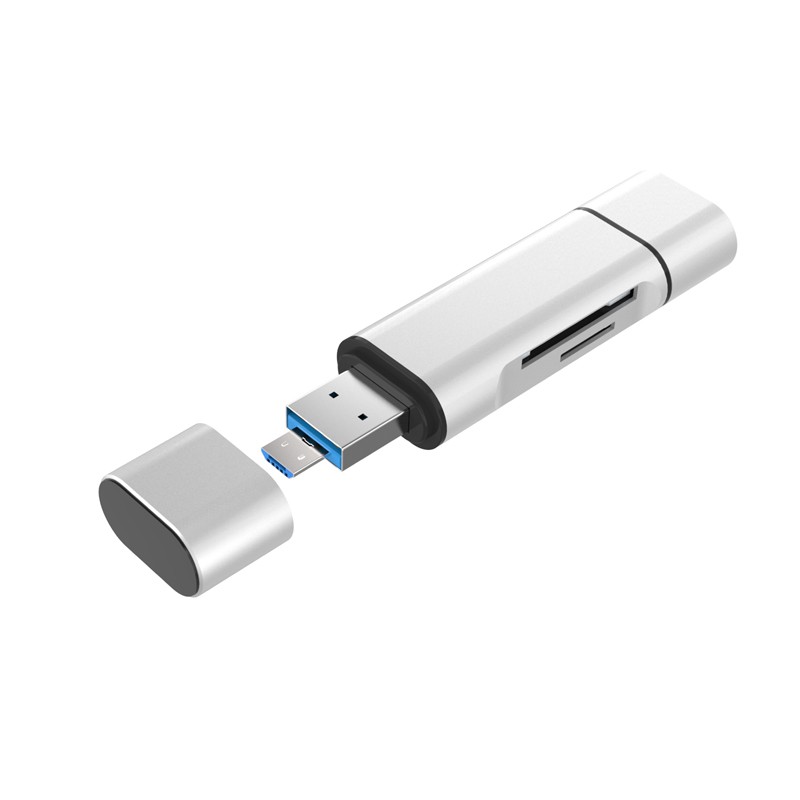 Đầu Đọc Thẻ Nhớ 5 Trong 1 SD TF Bộ Chuyển Đổi OTG Cho Loại C / USB / Micro USB