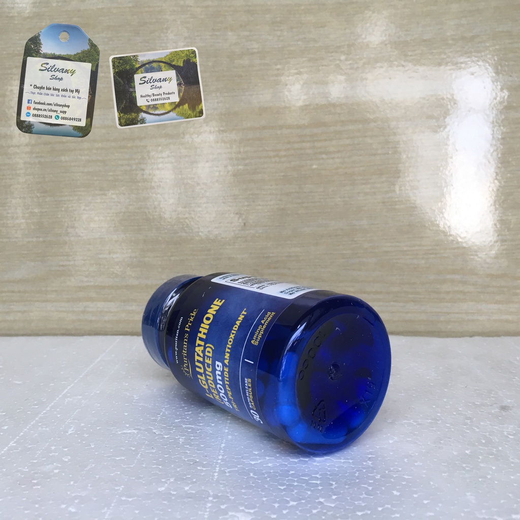 L Glutathione 500mg Puritan's Pride Hỗ Trợ Làm Trắng Da, Giảm Nám 30 Viên