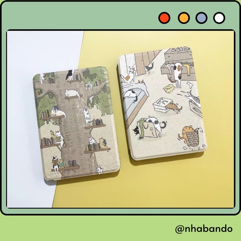 Ốp lưng Kindle, bao da bảo vệ máy đọc sách Kindle paperwhite 1/2/3/4/5, Basis 7th/8th/10th, Oasis 2/3 mẫu Cat Lifestyle