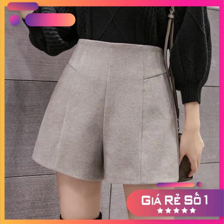 [BigSale]  Quần Short Lưng Cao Vải Dạ Thời Trang Cá Tính cho nữ