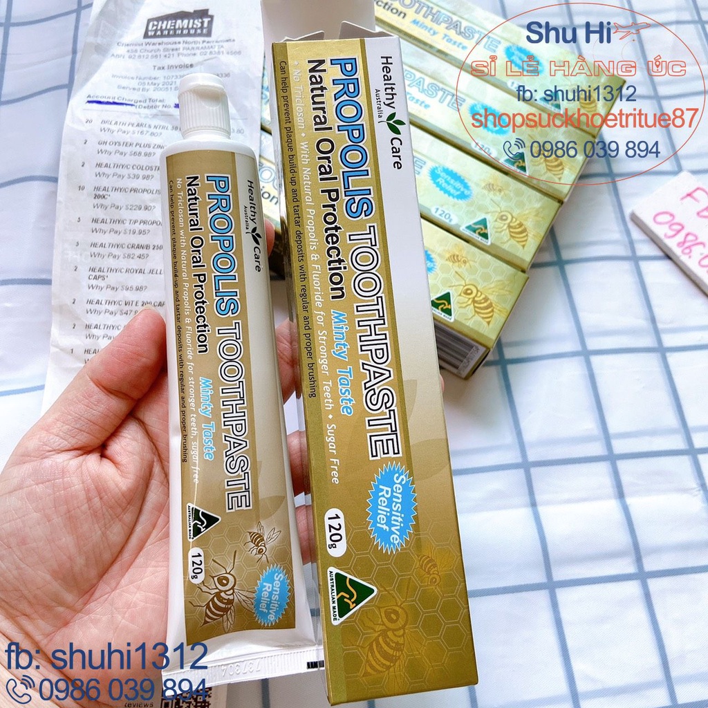 Kem đánh răng keo ong giúp lợi - nướu khỏe mạnh Healthy Care Propolis Toothpaste 120g - Úc