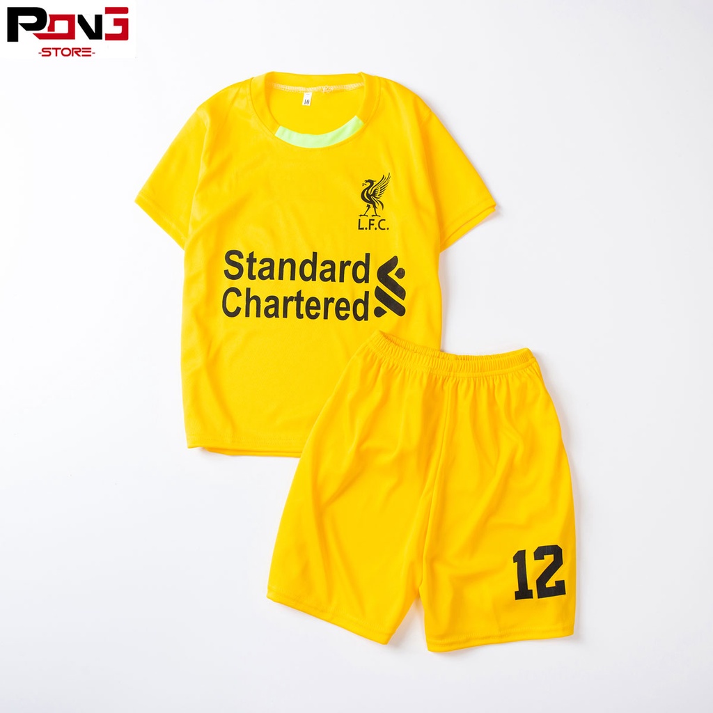 Bộ quần áo bóng đá trẻ em nam,nữ CLB Liverpool chất thun lạnh  cho các bé từ 2 đến 15 tuổi  của Pong__store